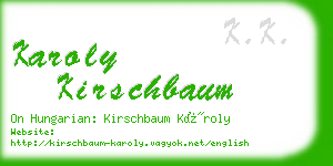 karoly kirschbaum business card